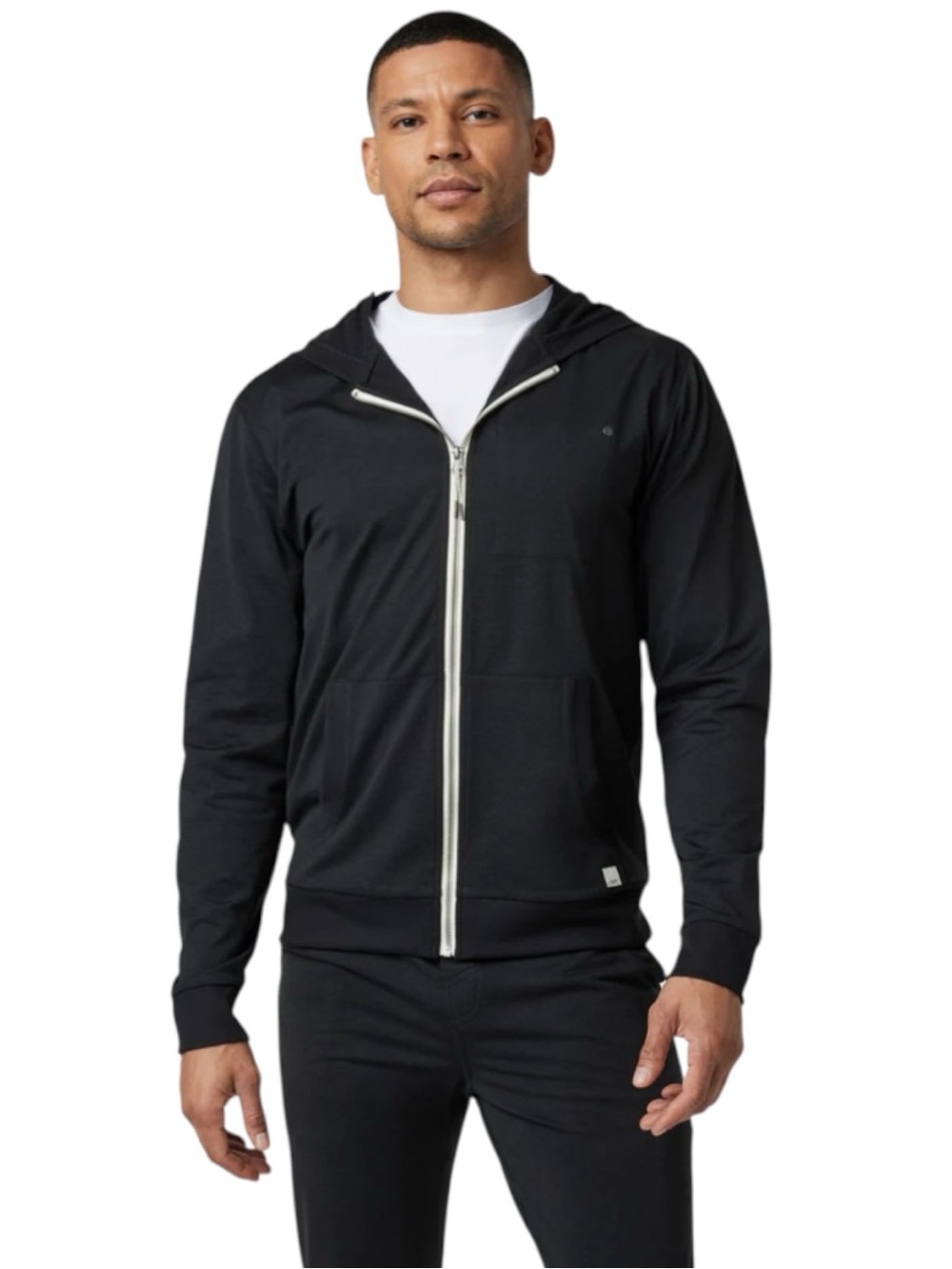 Vuori Coronado Hoodie Black Heather Full Zip DreamKnit Size XL